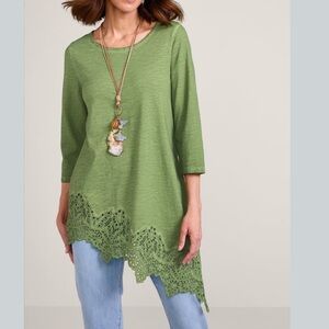 Soft Surroundings Ayesha Lace Trim Tunic